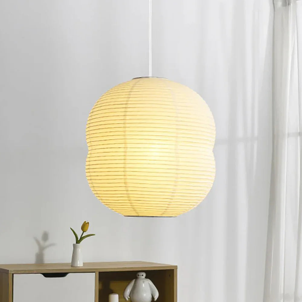 Akari Double Hemispherical Paper Steel Pendant Light – Steel detail 13