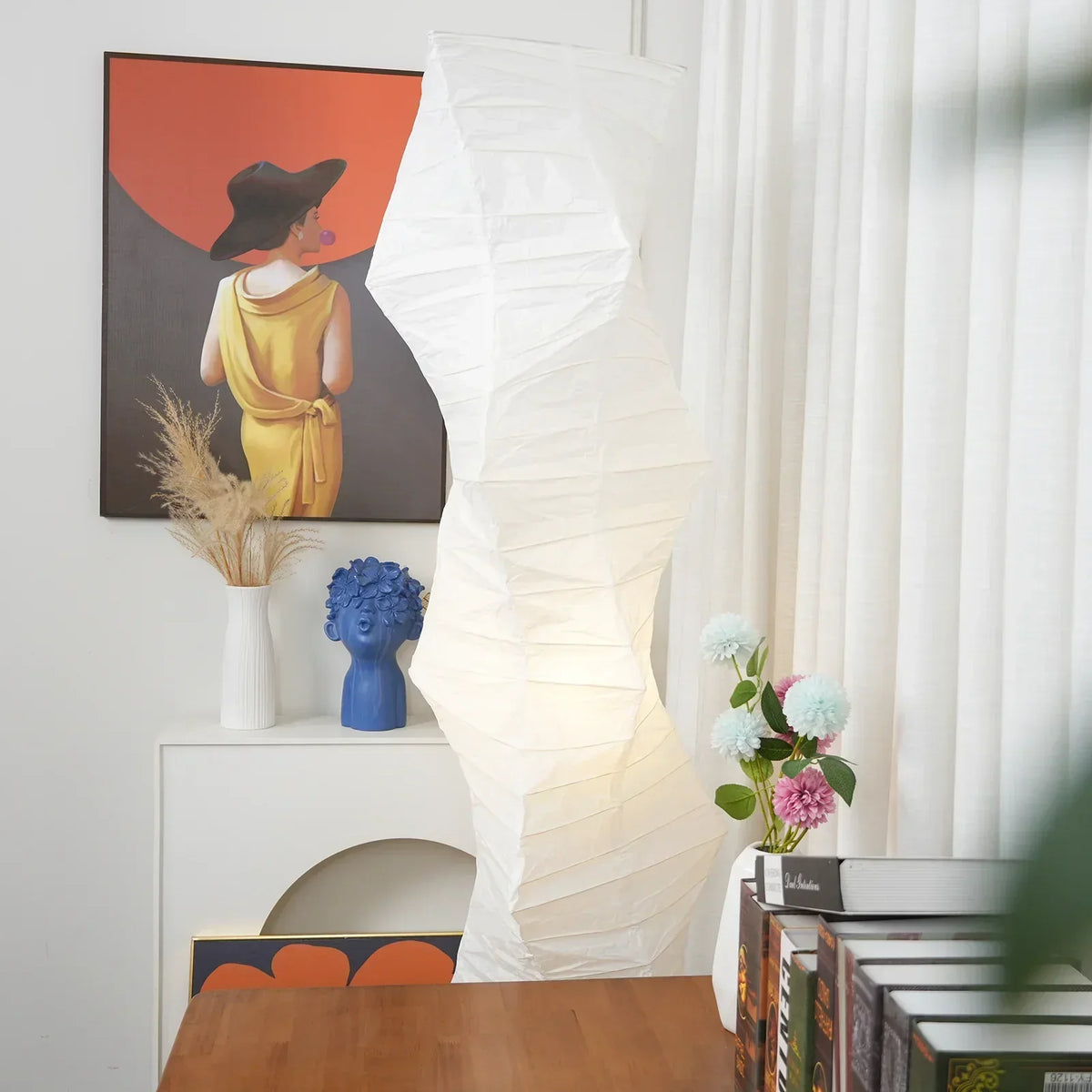 Akari Irregularly Twisted Paper UF4-33N Iron Floor Lamp – Iron detail 14