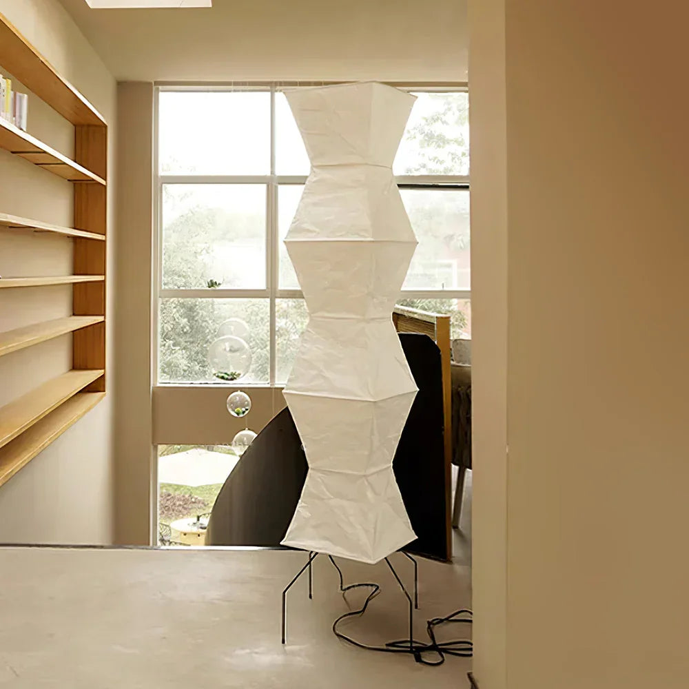 Akari Hourglass Paper UF4-L9 Steel Floor Lamp – Steel detail 3