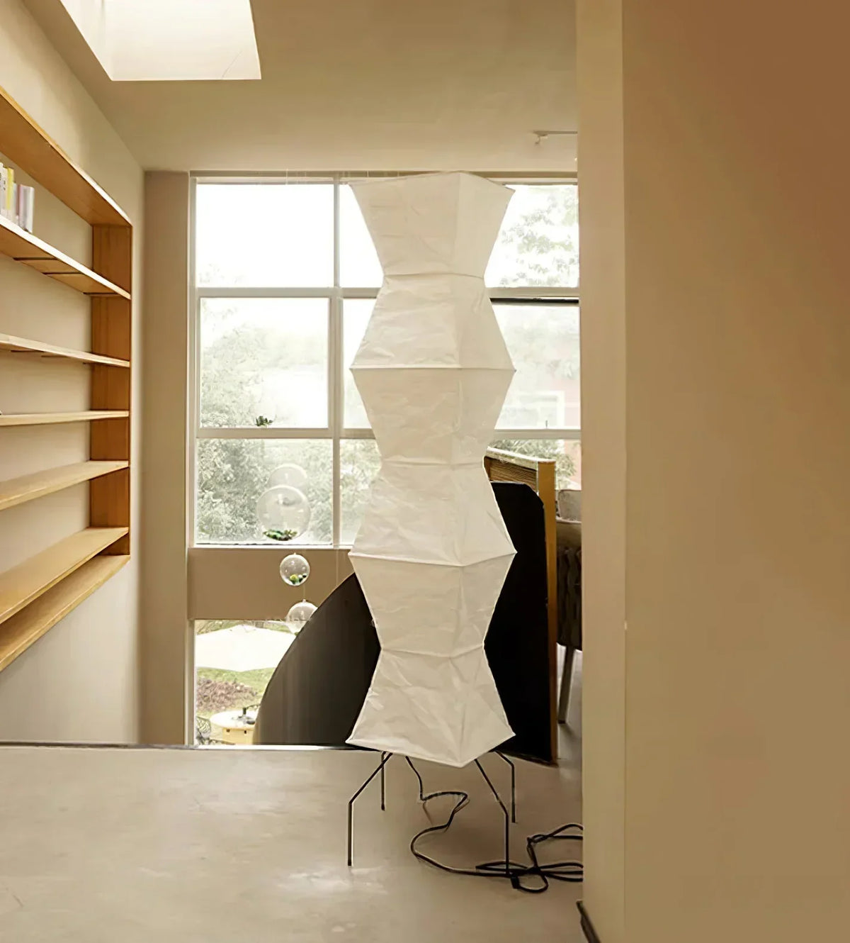 Akari Hourglass Paper UF4-L9 Steel Floor Lamp – Steel detail 11