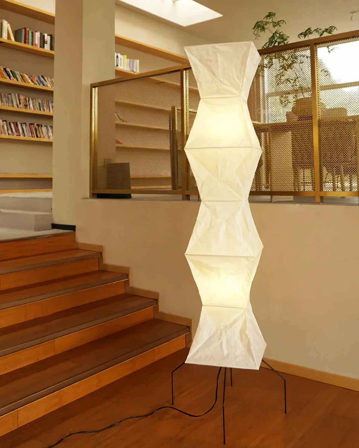 Akari Hourglass Paper UF4-L9 Steel Floor Lamp – Steel detail 9