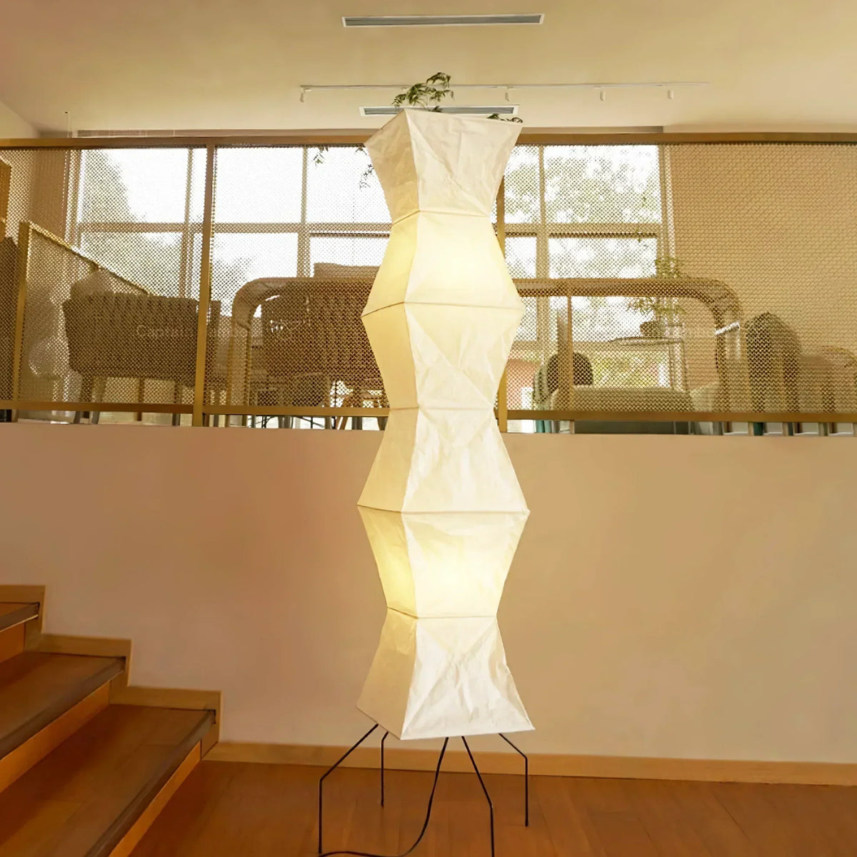 Akari Hourglass Paper UF4-L9 Steel Floor Lamp – Steel detail 6