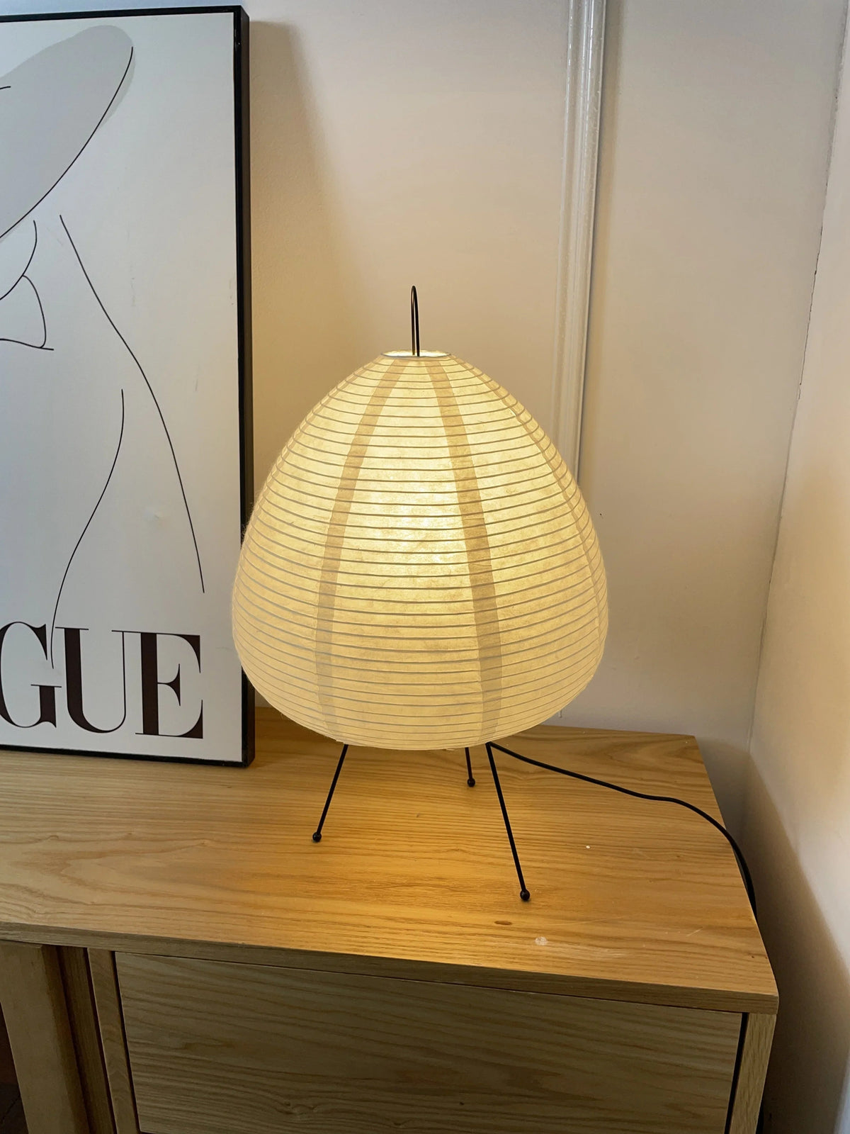 Akari Egg Shaped Paper 1A Iron Table Lamp – Iron detail 41