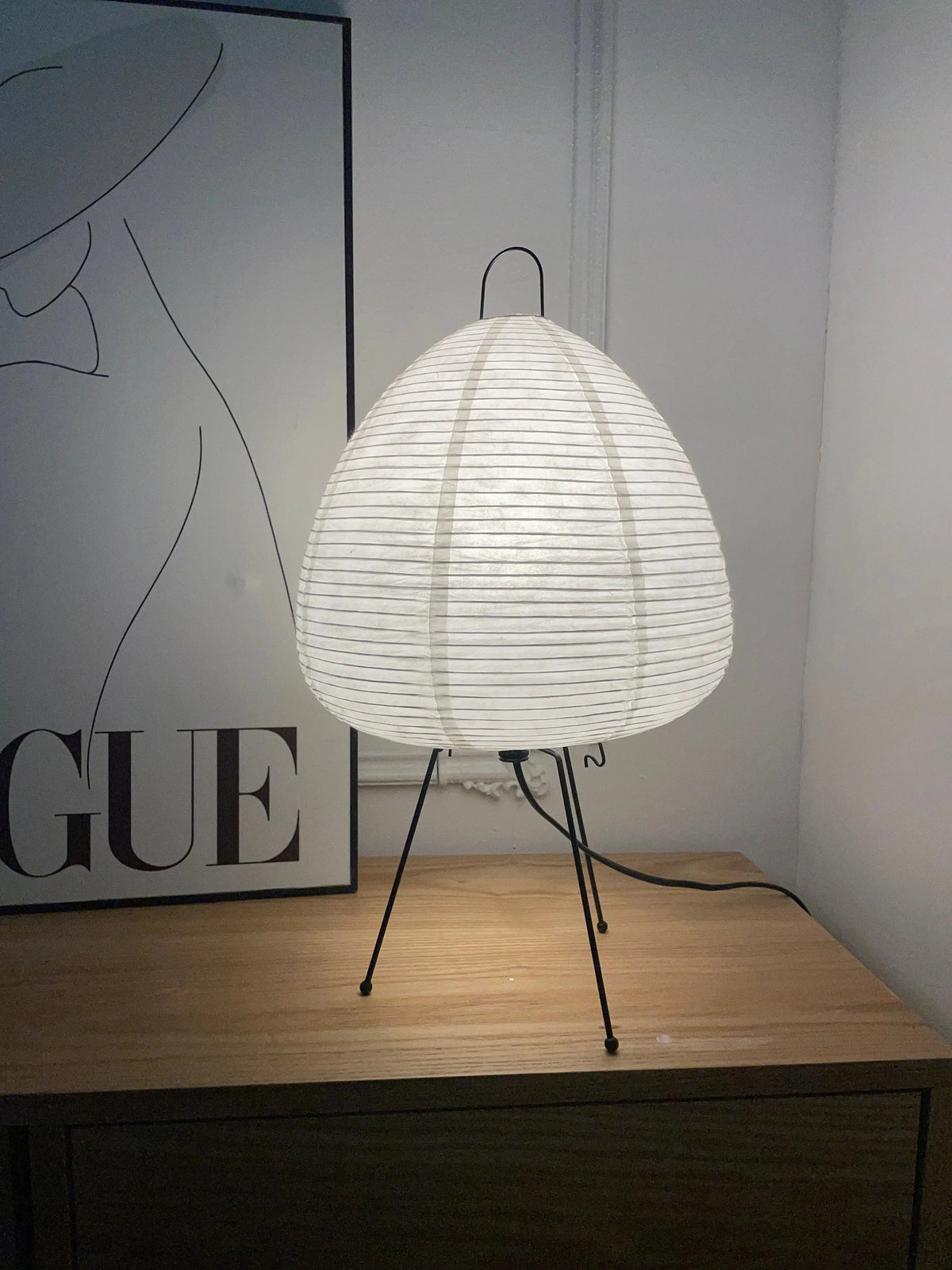 Akari Egg Shaped Paper 1A Iron Table Lamp – Iron detail 40