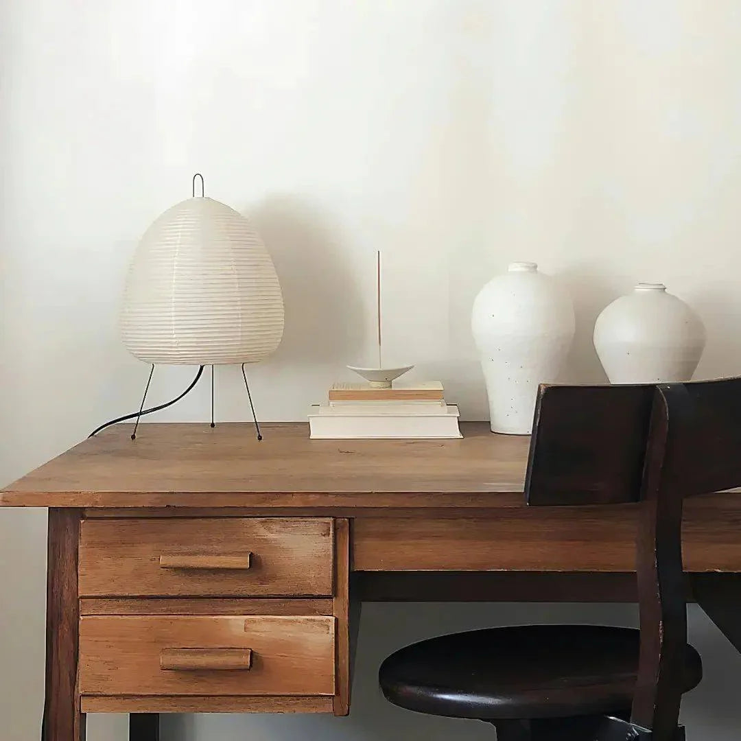Akari Egg Shaped Paper 1A Iron Table Lamp – Iron detail 12