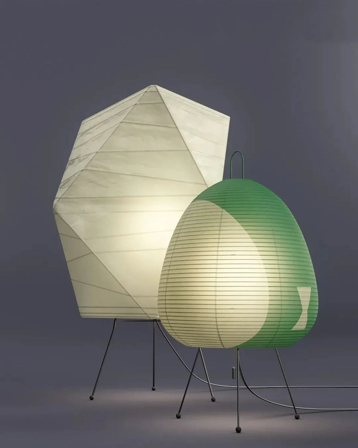 Akari Egg Shaped Paper 1A Iron Table Lamp – Iron detail 29