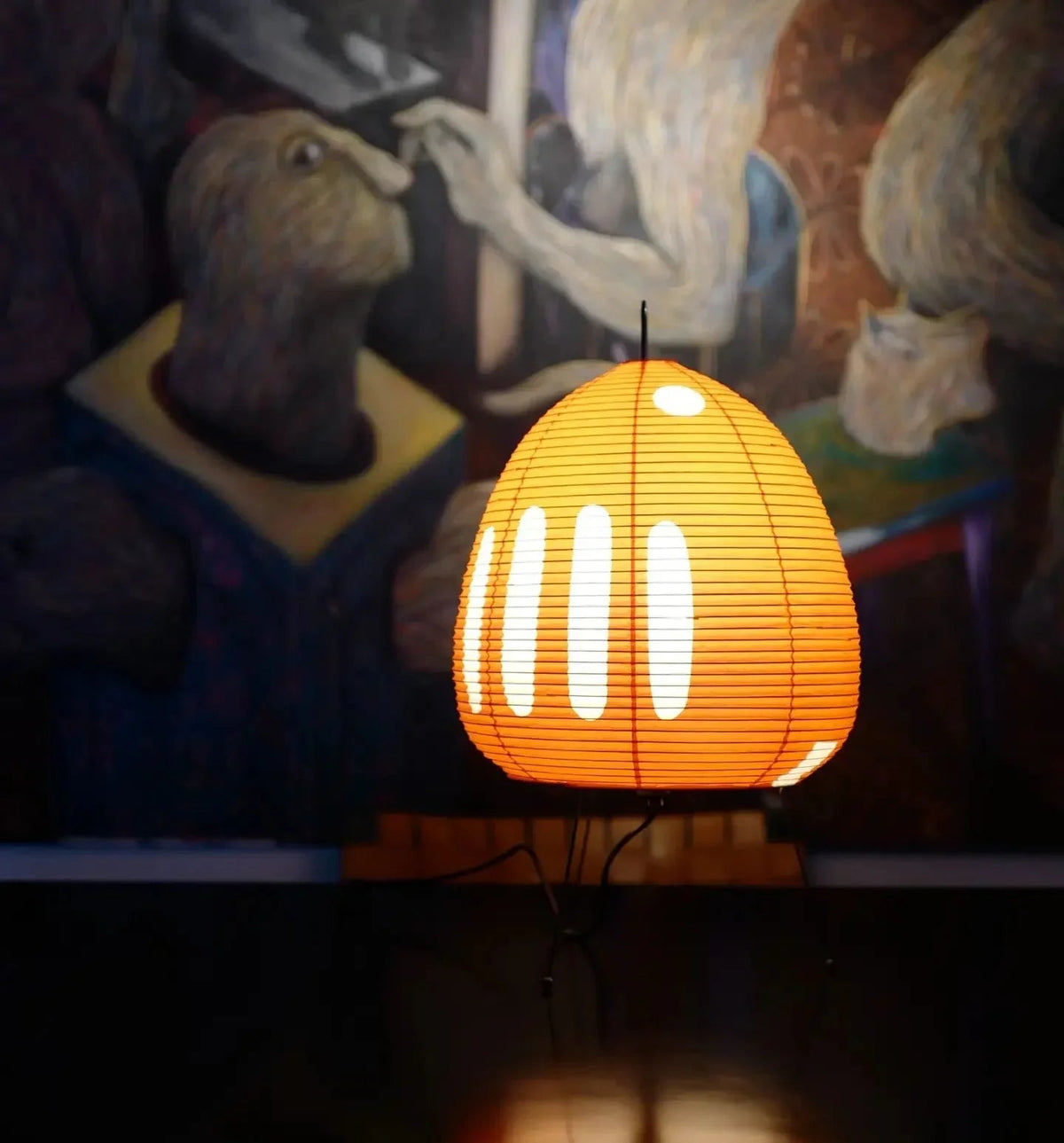 Akari Egg Shaped Paper 1A Iron Table Lamp – Iron detail 15