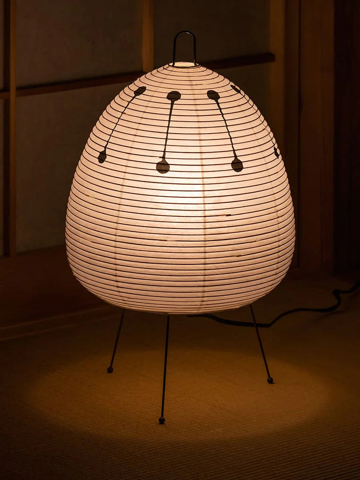 Akari Egg Shaped Paper 1A Iron Table Lamp – Iron detail 32