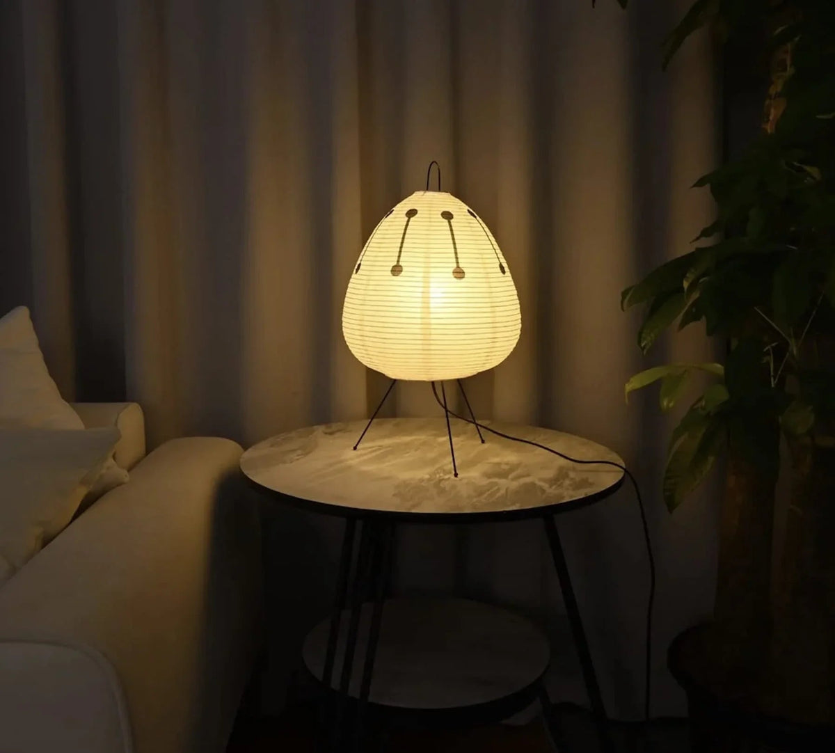 Akari Egg Shaped Paper 1A Iron Table Lamp – Iron detail 18