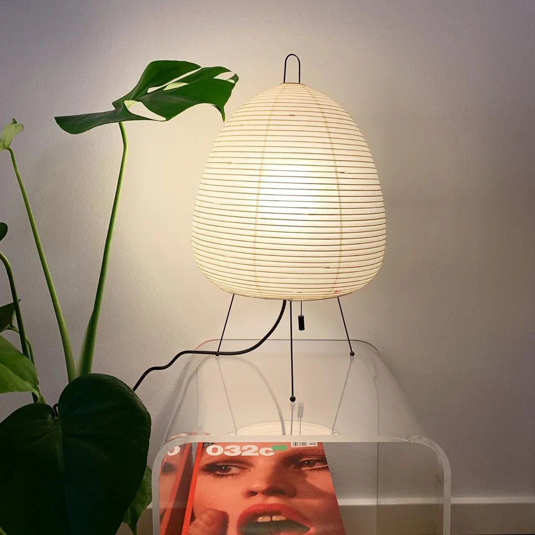 Akari Egg Shaped Paper 1A Iron Table Lamp – Iron detail 2