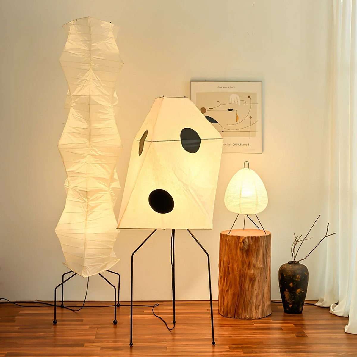 Akari Polyhedral Paper UF3-Q Iron Floor Lamp – Iron detail 5