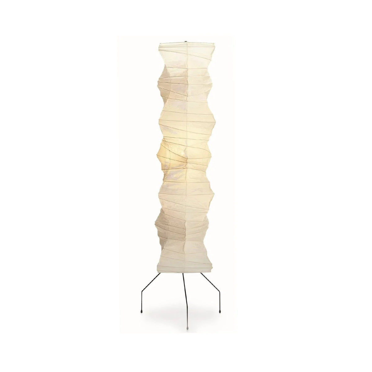 Akari Irregularly Twisted Paper UF4-33N Iron Floor Lamp