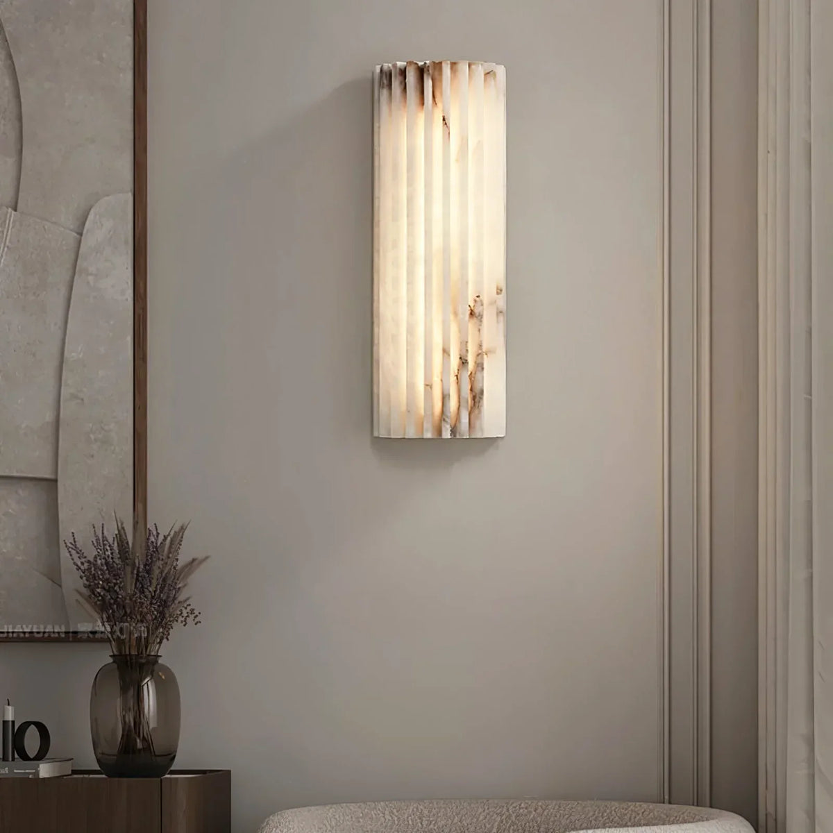 Alabaster Alvia Striped Wall Light – Alabaster detail 6