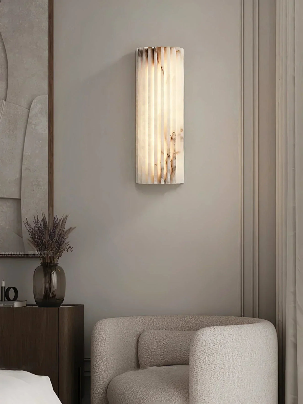 Alabaster Alvia Striped Wall Light – Alabaster detail 15