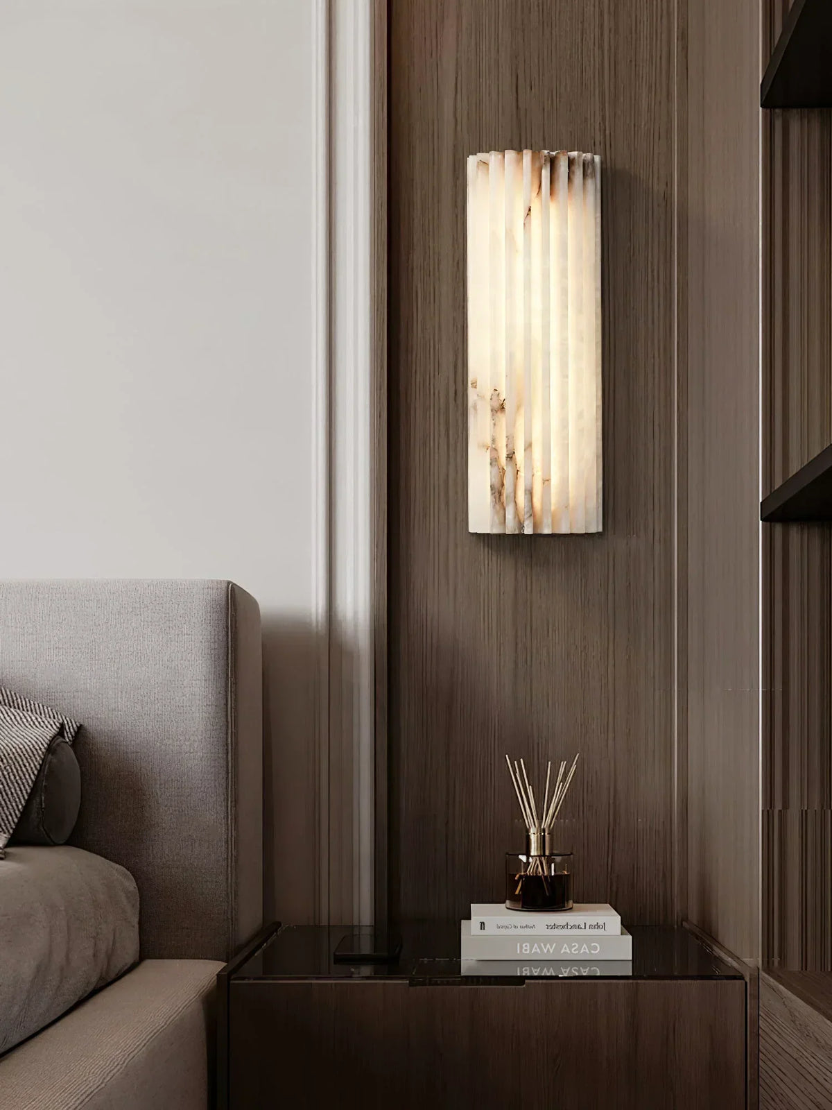 Alabaster Alvia Striped Wall Light – Alabaster detail 13