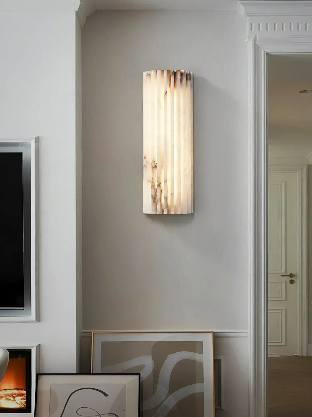 Alabaster Alvia Striped Wall Light – Alabaster detail 12