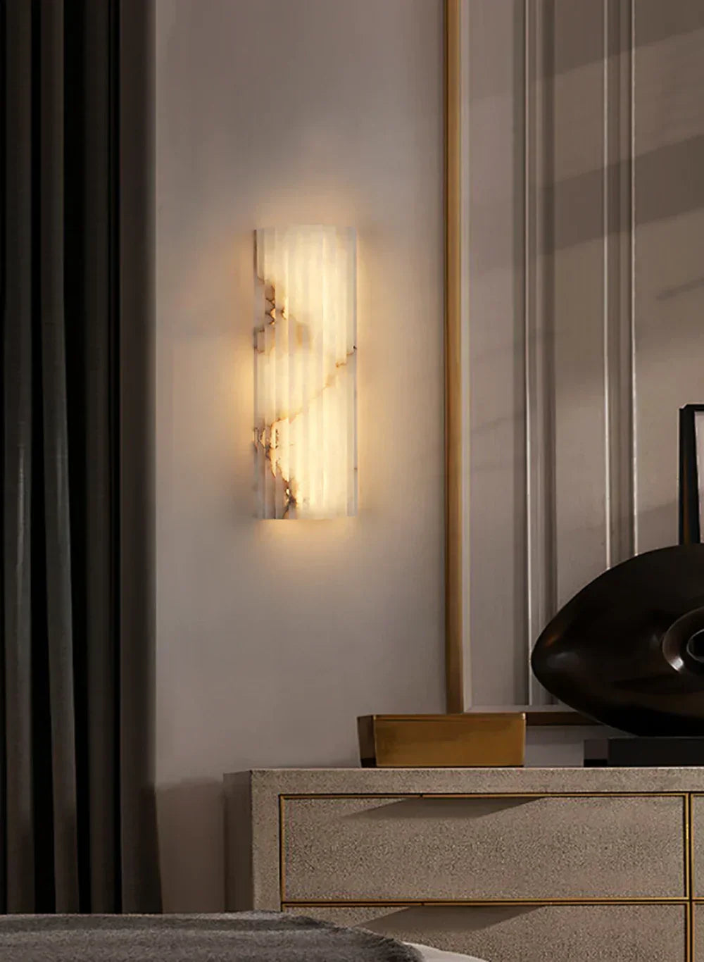 Alabaster Alvia Striped Wall Light – Alabaster detail 8