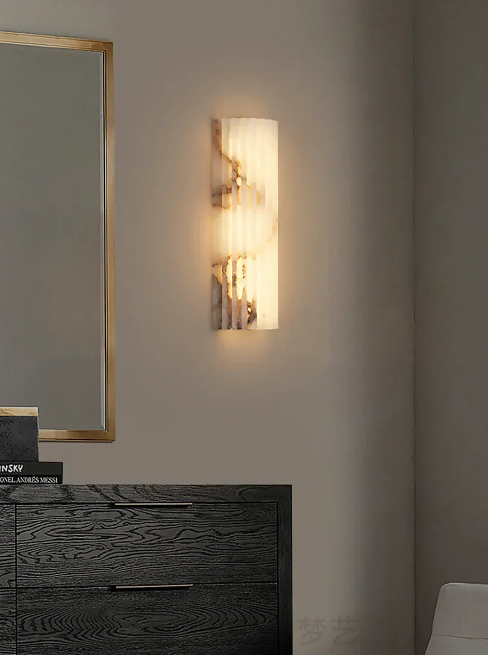 Alabaster Alvia Striped Wall Light – Alabaster detail 14
