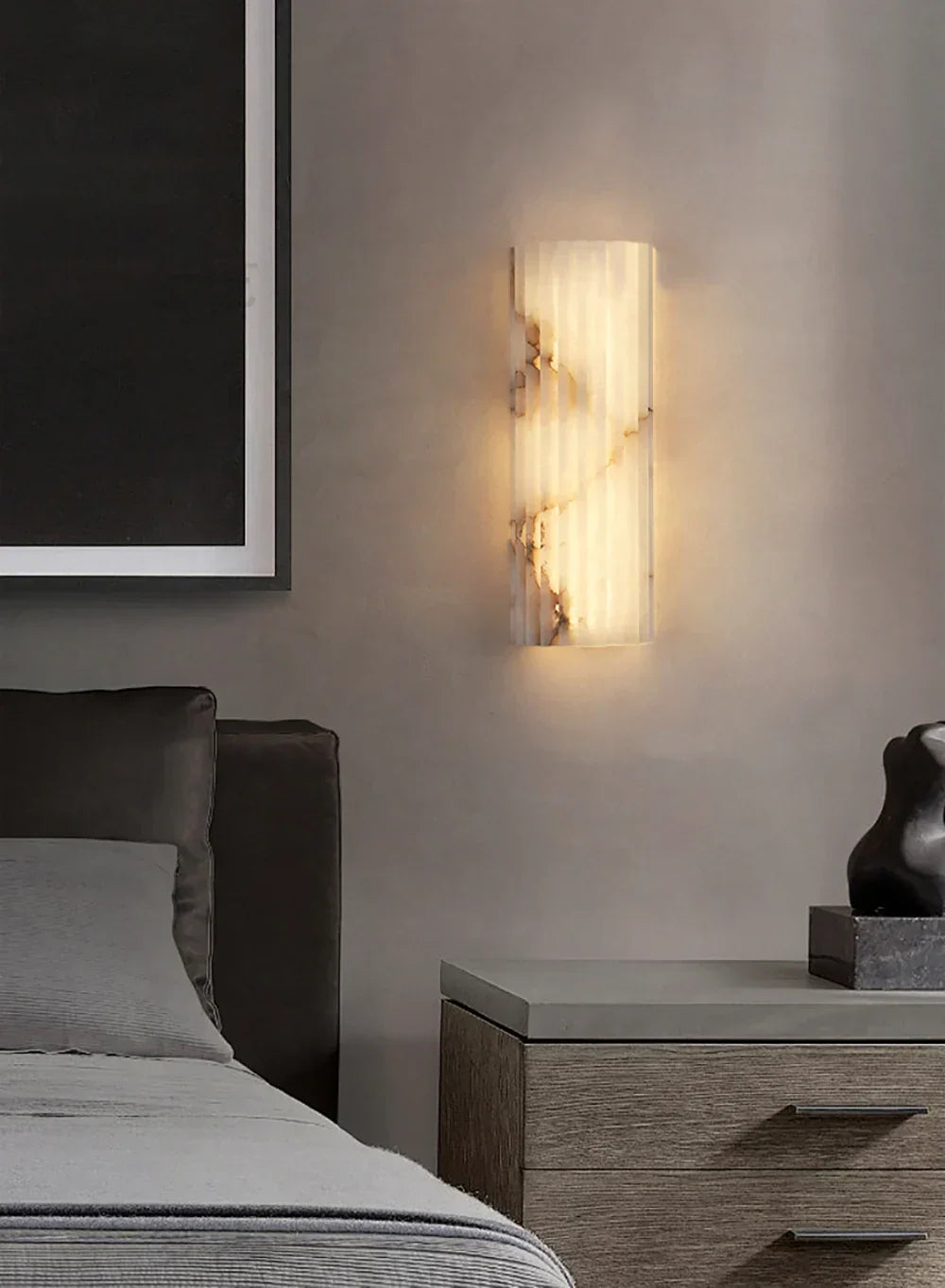 Alabaster Alvia Striped Wall Light – Alabaster detail 9