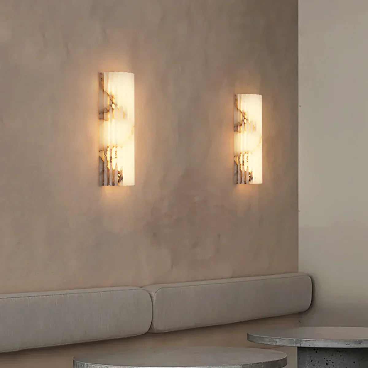 Alabaster Alvia Striped Wall Light – Alabaster detail 7