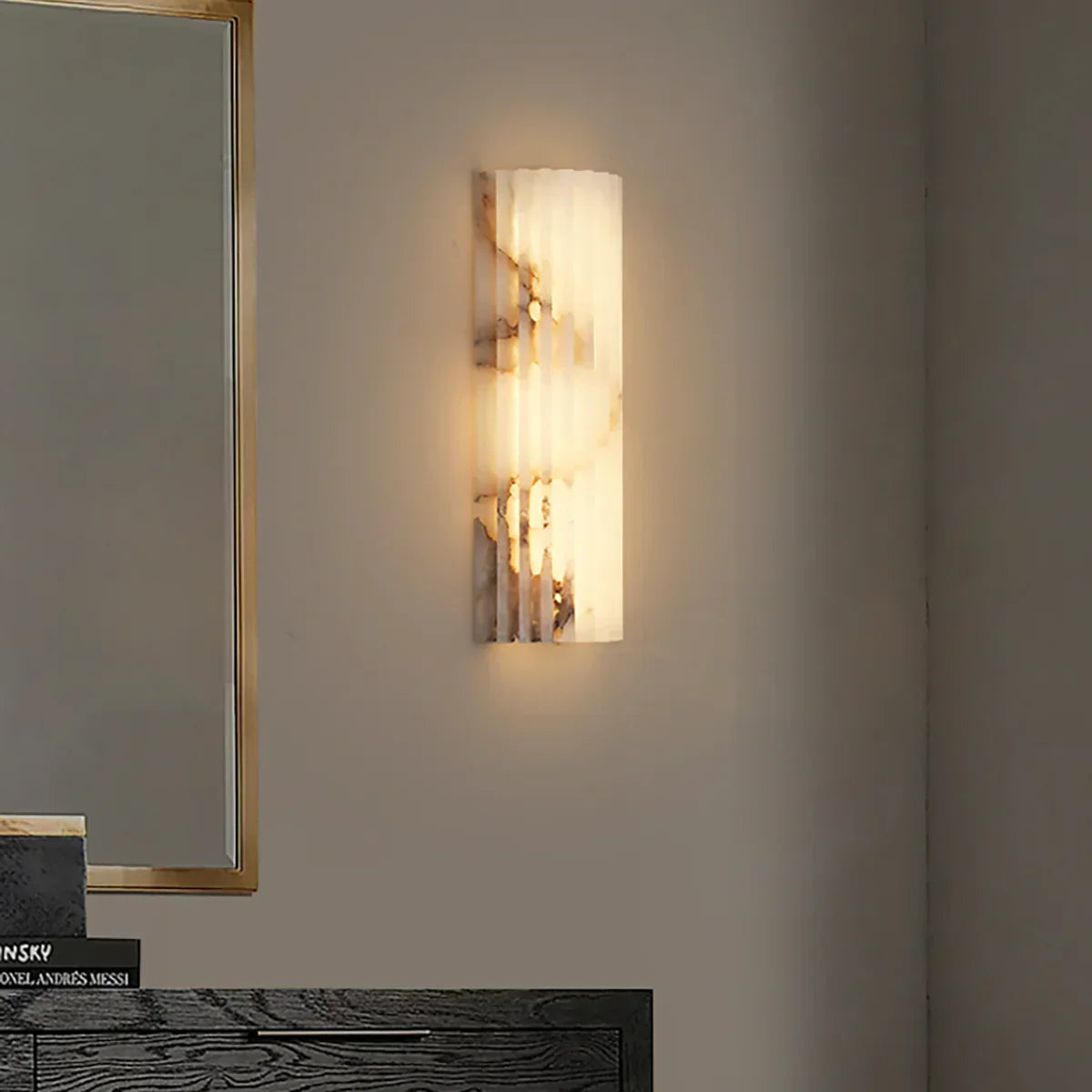 Alabaster Alvia Striped Wall Light – Alabaster detail 4
