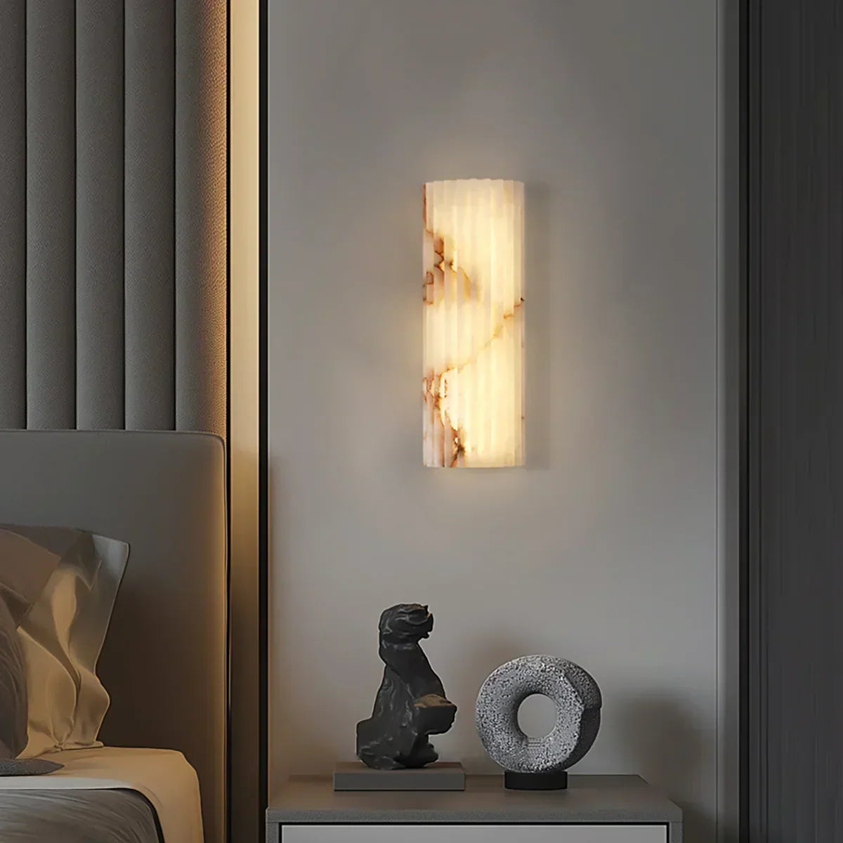 Alabaster Alvia Striped Wall Light – Alabaster detail 3