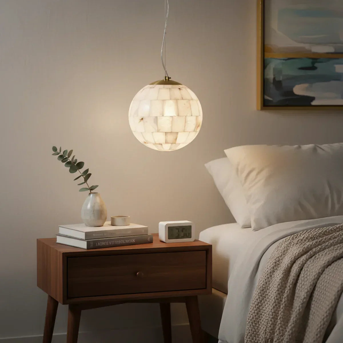 Alabaster Ball Pendant Light – Alabaster detail 4