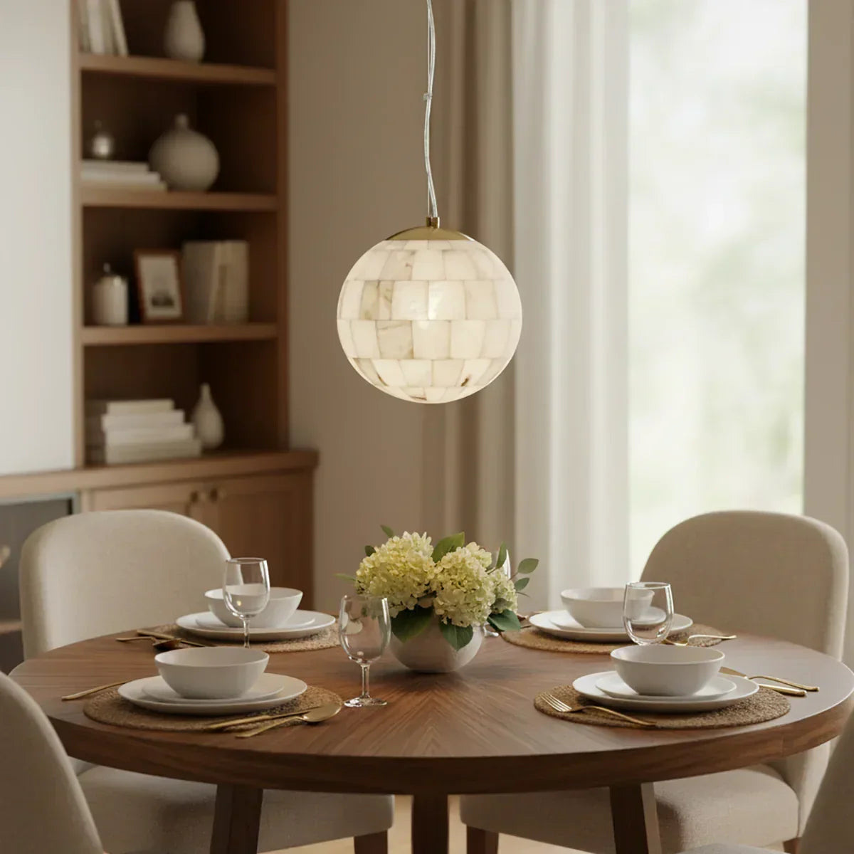Alabaster Ball Pendant Light – Alabaster detail 6
