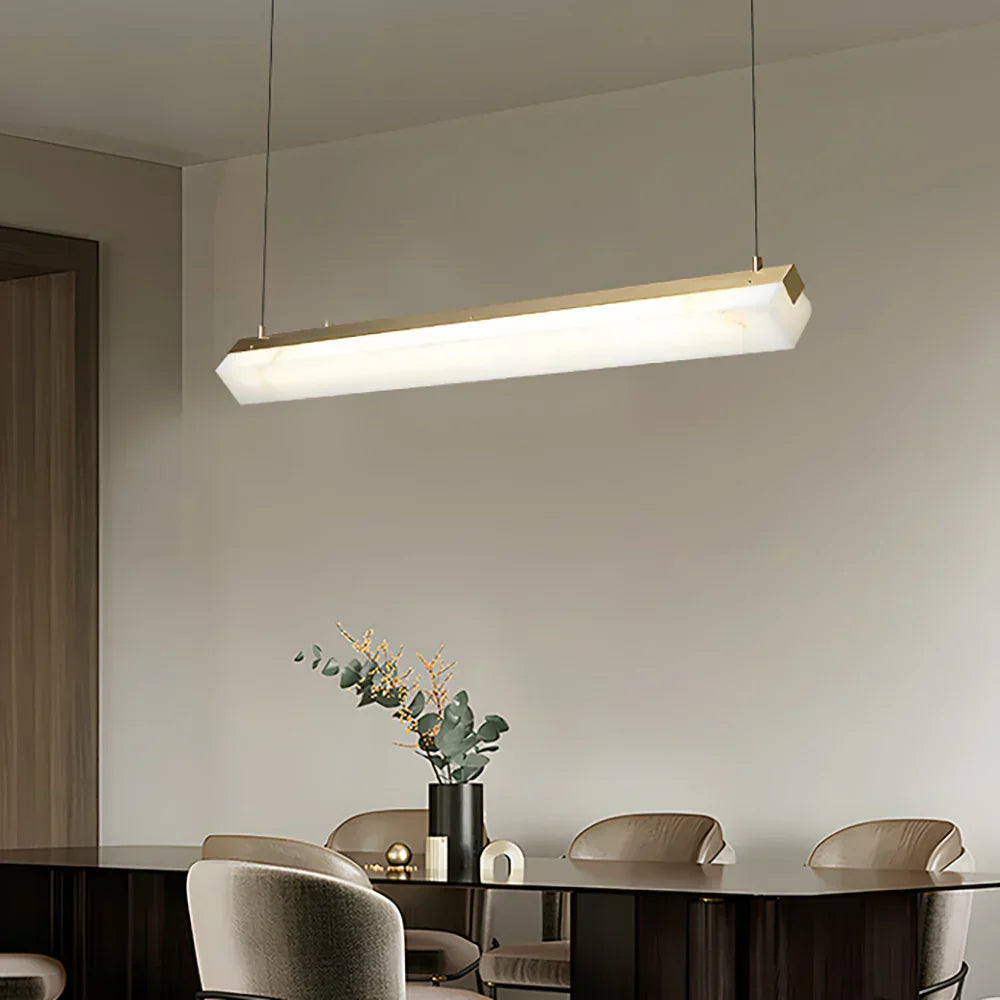 Alabaster Brick Linear Pendant Light – Alabaster detail 3