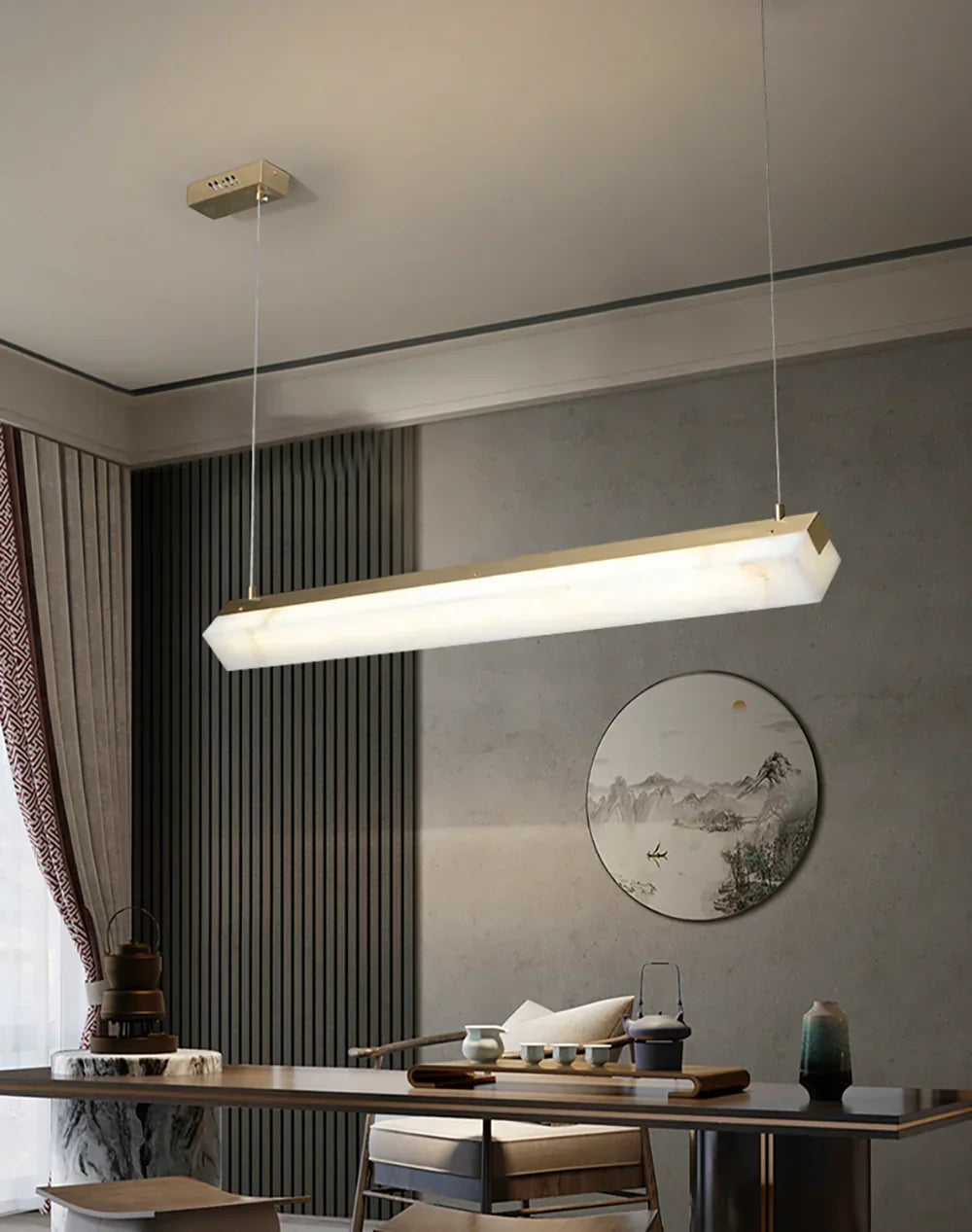 Alabaster Brick Linear Pendant Light – Alabaster detail 8