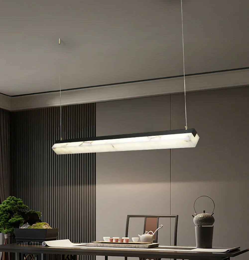 Alabaster Brick Linear Pendant Light – Alabaster detail 10