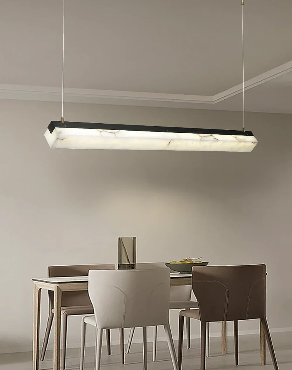 Alabaster Brick Linear Pendant Light – Alabaster detail 5