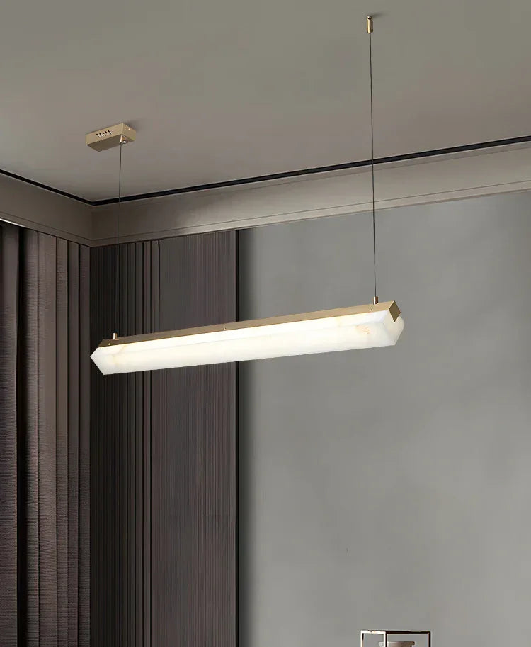 Alabaster Brick Linear Pendant Light – Alabaster detail 12