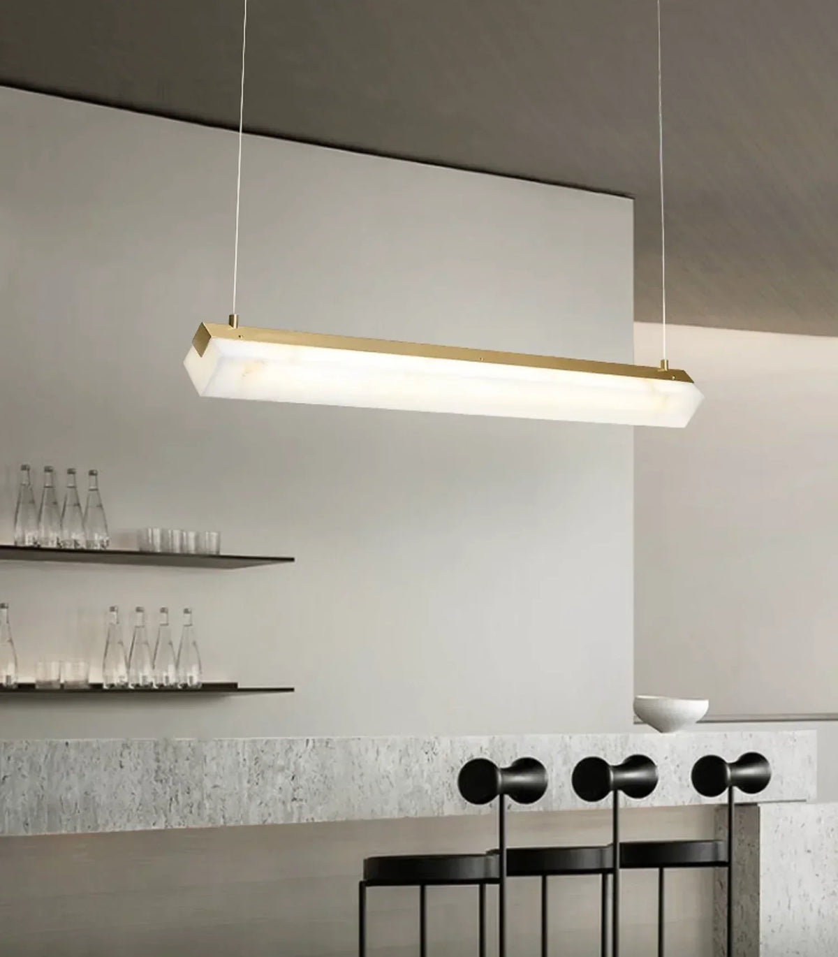 Alabaster Brick Linear Pendant Light – Alabaster detail 7