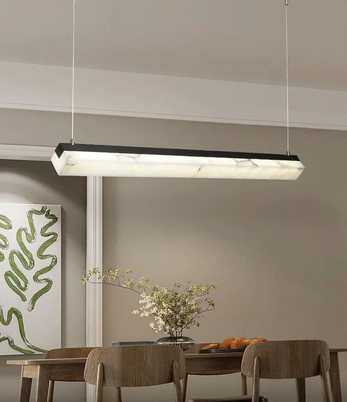 Alabaster Brick Linear Pendant Light – Alabaster detail 4
