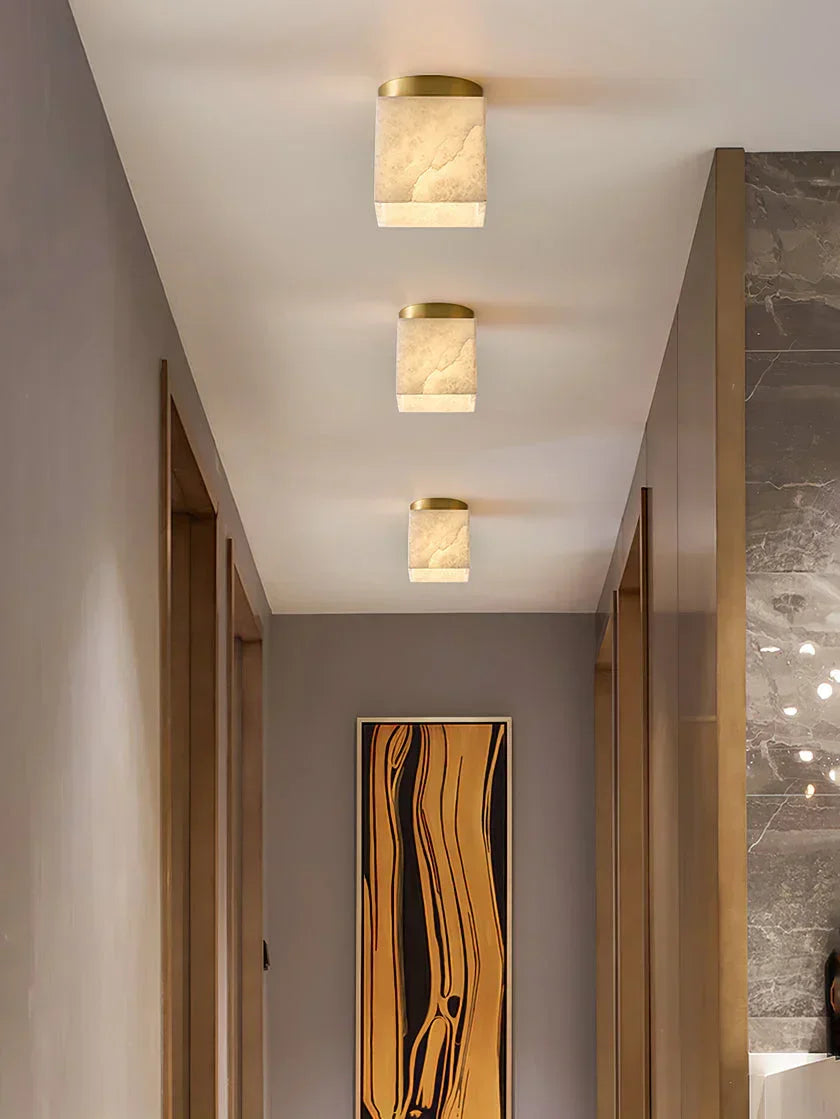 Alabaster Budnick Square Ceiling Light – Alabaster detail 11