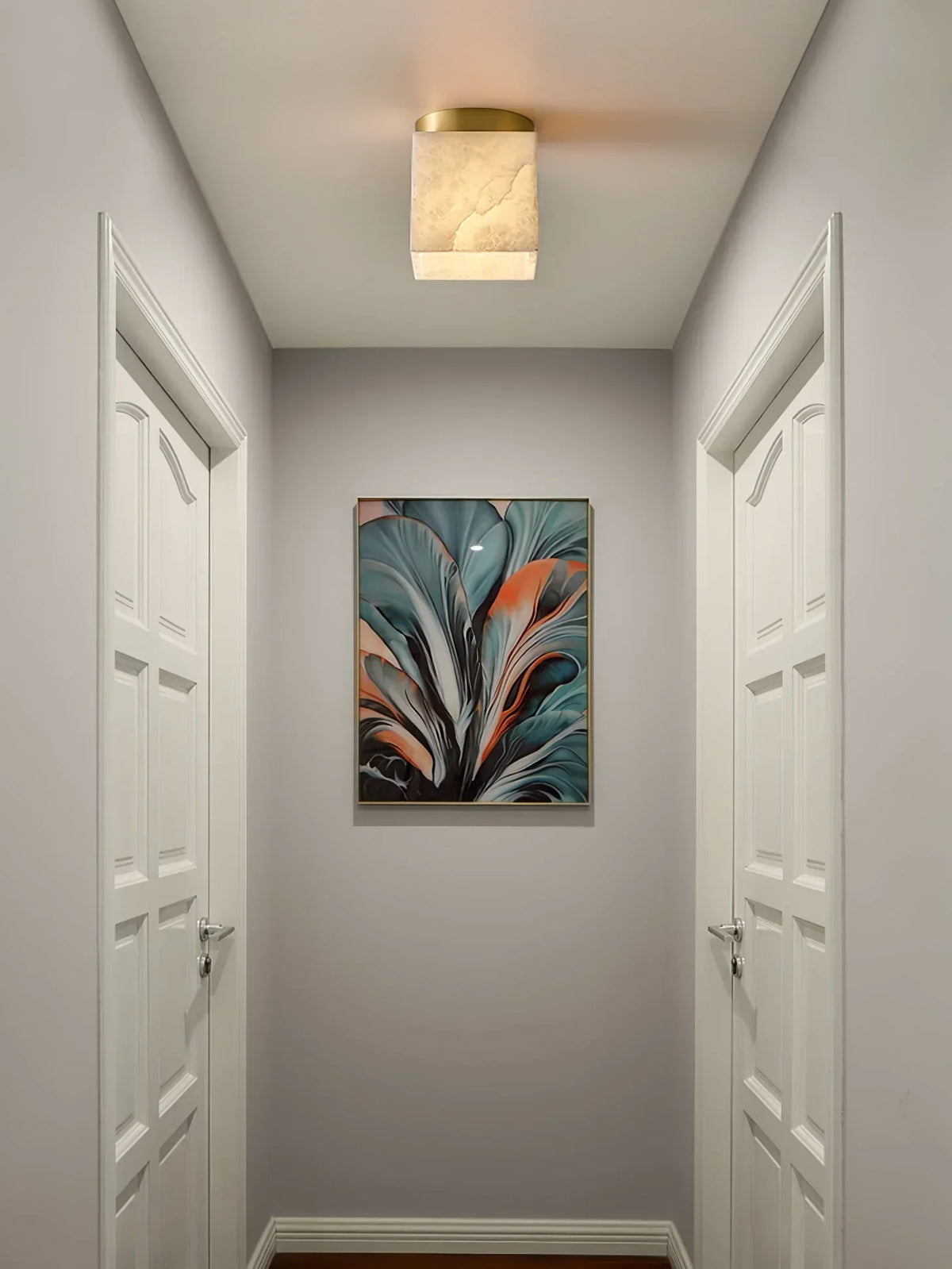 Alabaster Budnick Square Ceiling Light – Alabaster detail 14