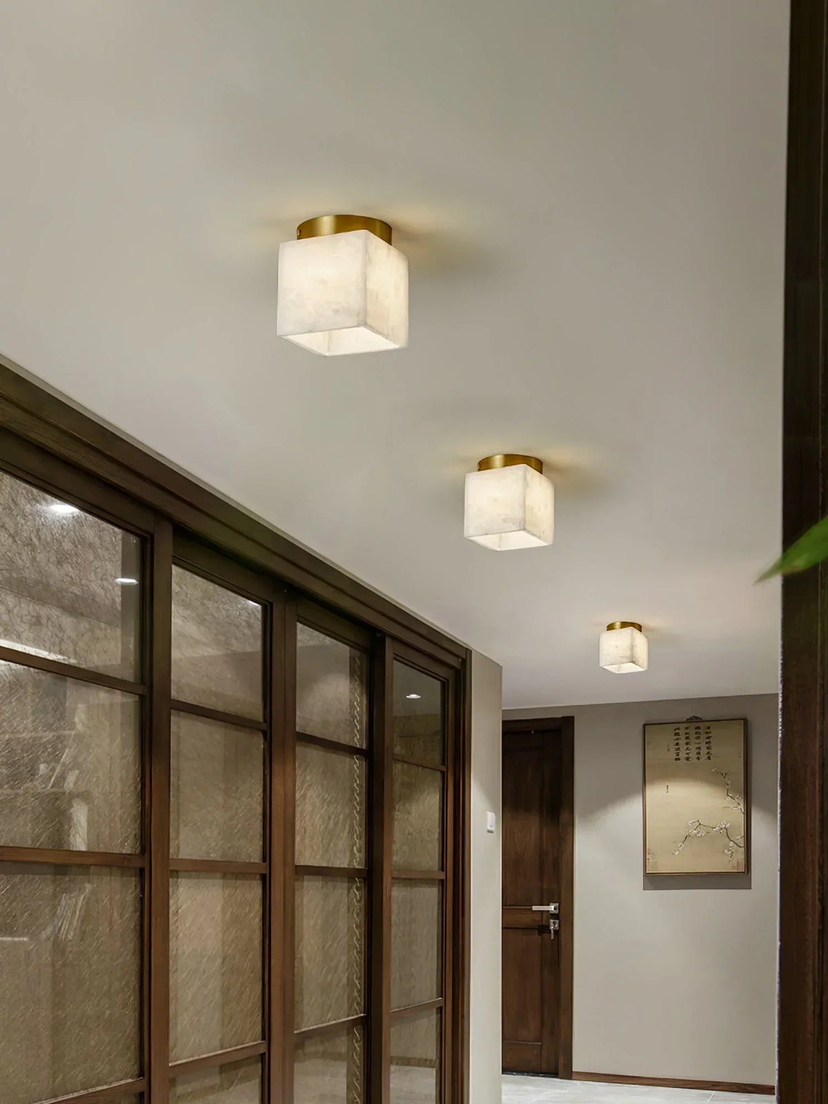 Alabaster Budnick Square Ceiling Light – Alabaster detail 13