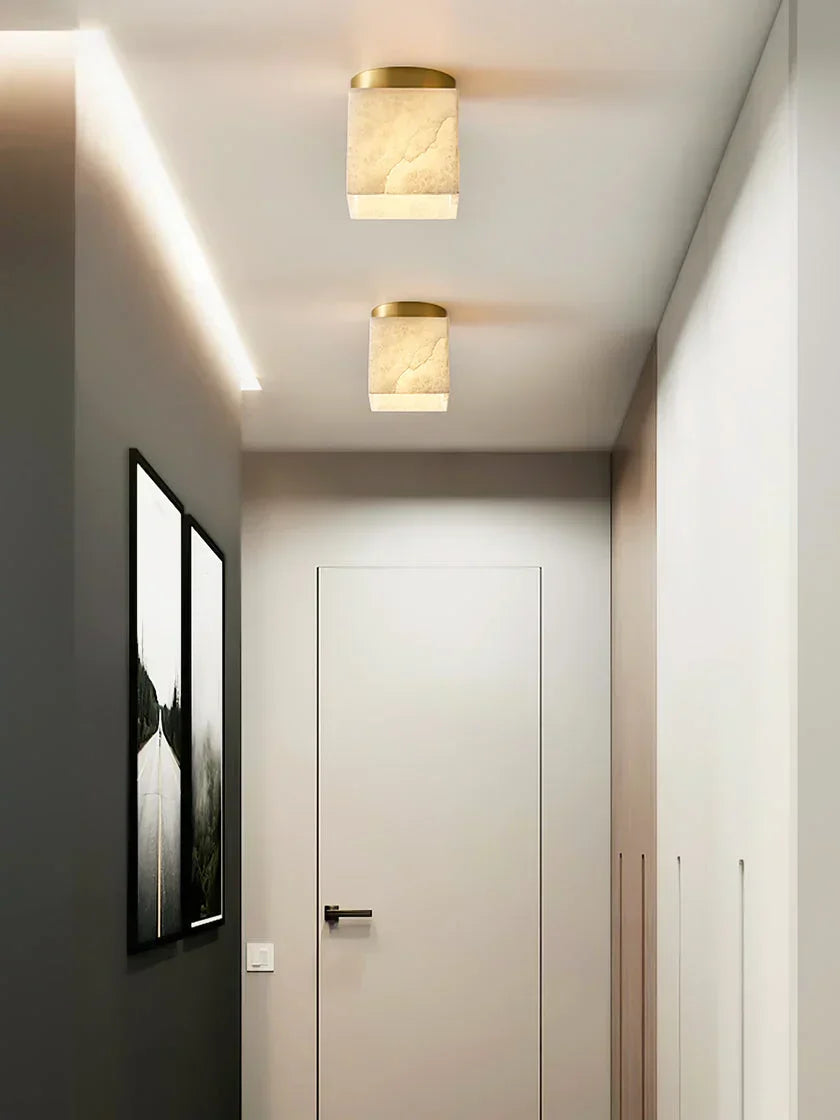 Alabaster Budnick Square Ceiling Light – Alabaster detail 10