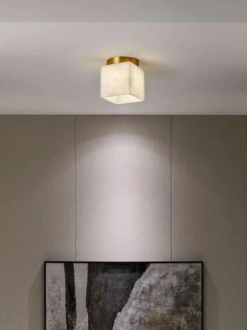 Alabaster Budnick Square Ceiling Light – Alabaster detail 5