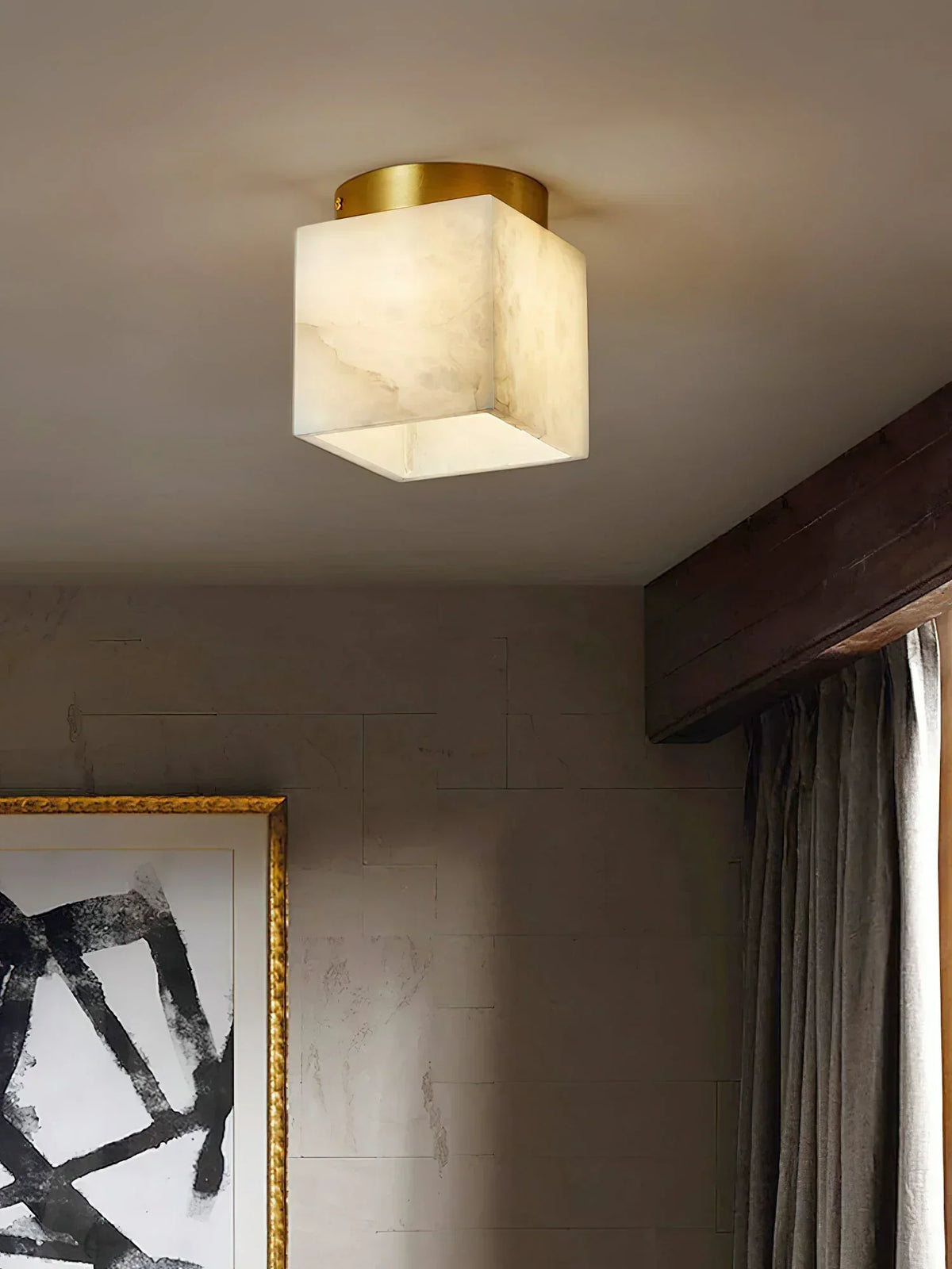 Alabaster Budnick Square Ceiling Light – Alabaster detail 3