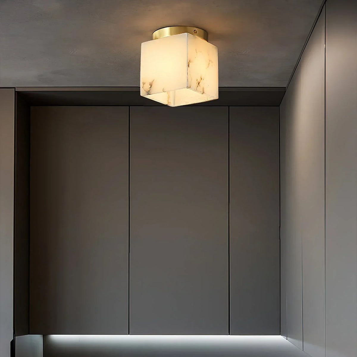 Alabaster Budnick Square Ceiling Light – Alabaster detail 8
