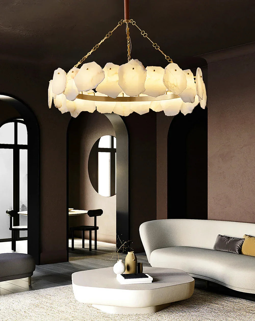 Alabaster Burton Round Chandelier – Alabaster detail 5
