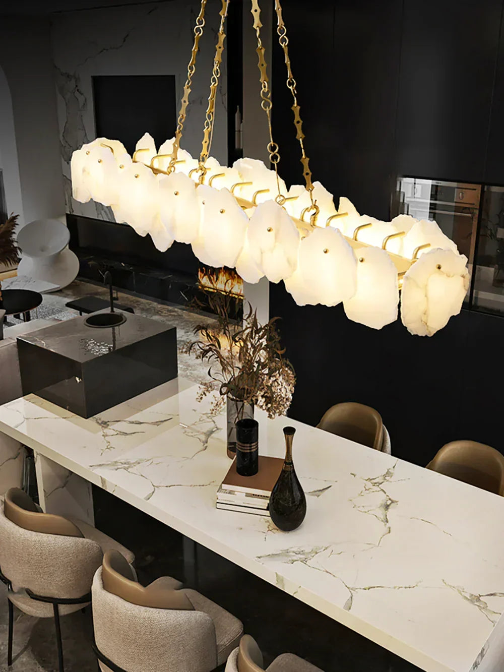 Alabaster Burton Round Chandelier – Alabaster detail 6