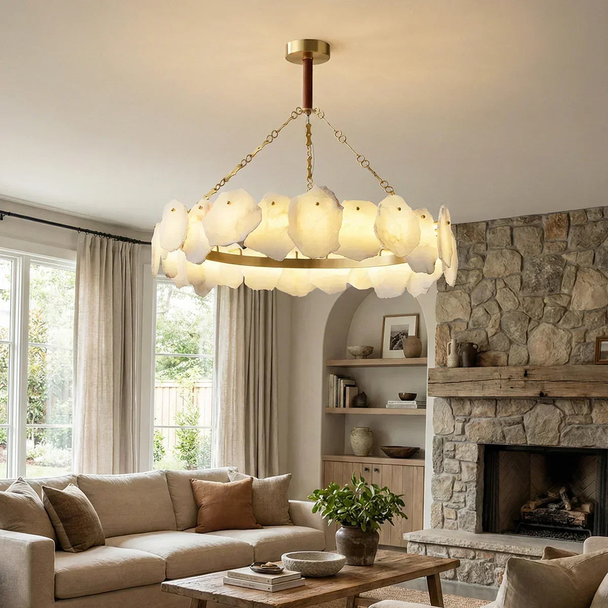 Alabaster Burton Round Chandelier – Alabaster detail 2