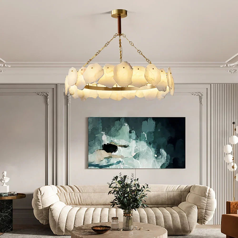 Alabaster Burton Round Chandelier – Alabaster detail 3
