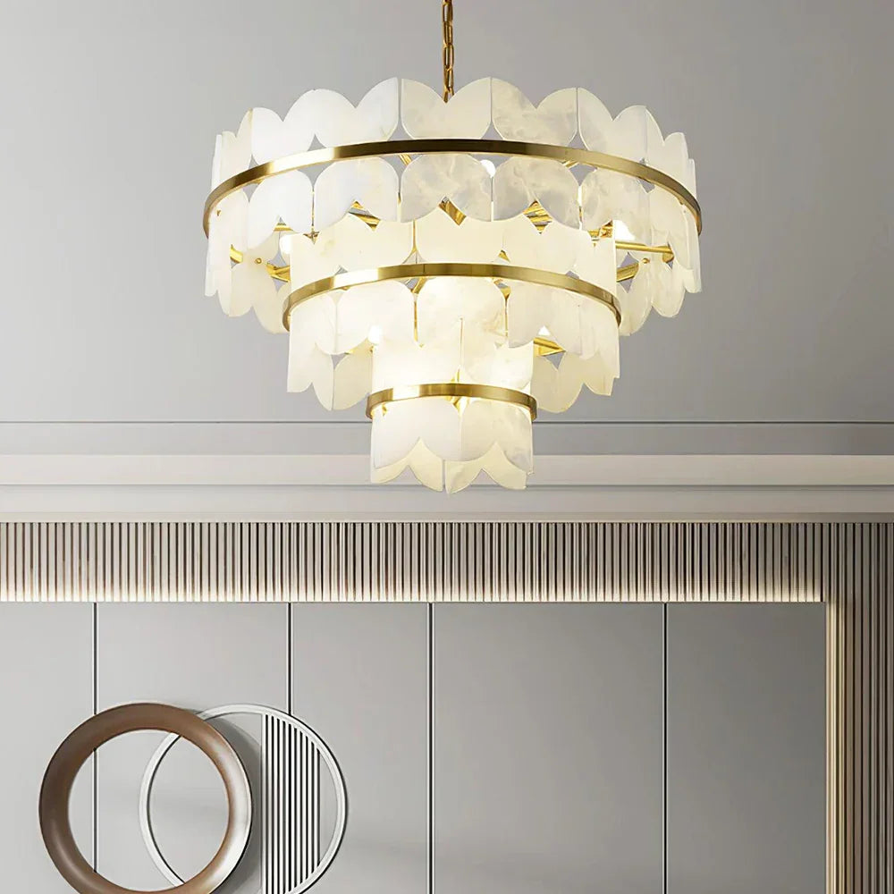 Alabaster Butterfly Round Chandelier – Alabaster detail 3