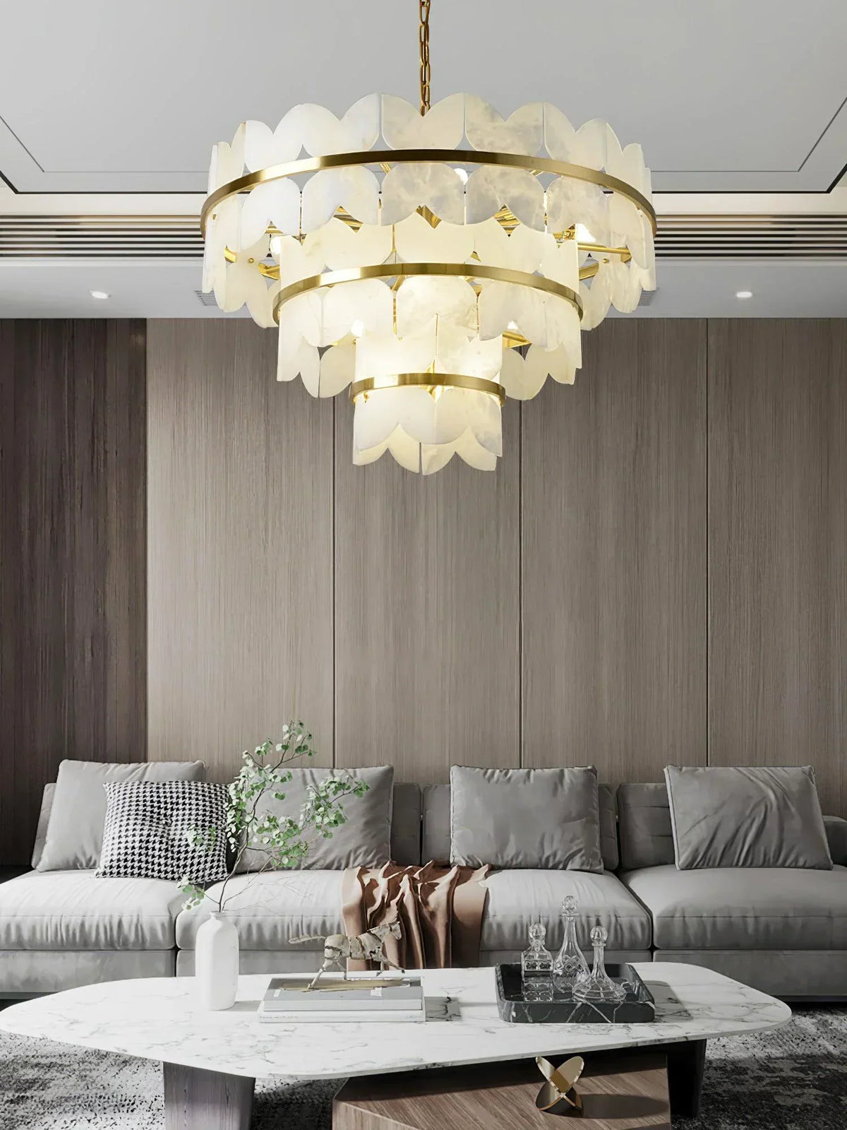 Alabaster Butterfly Round Chandelier – Alabaster detail 4