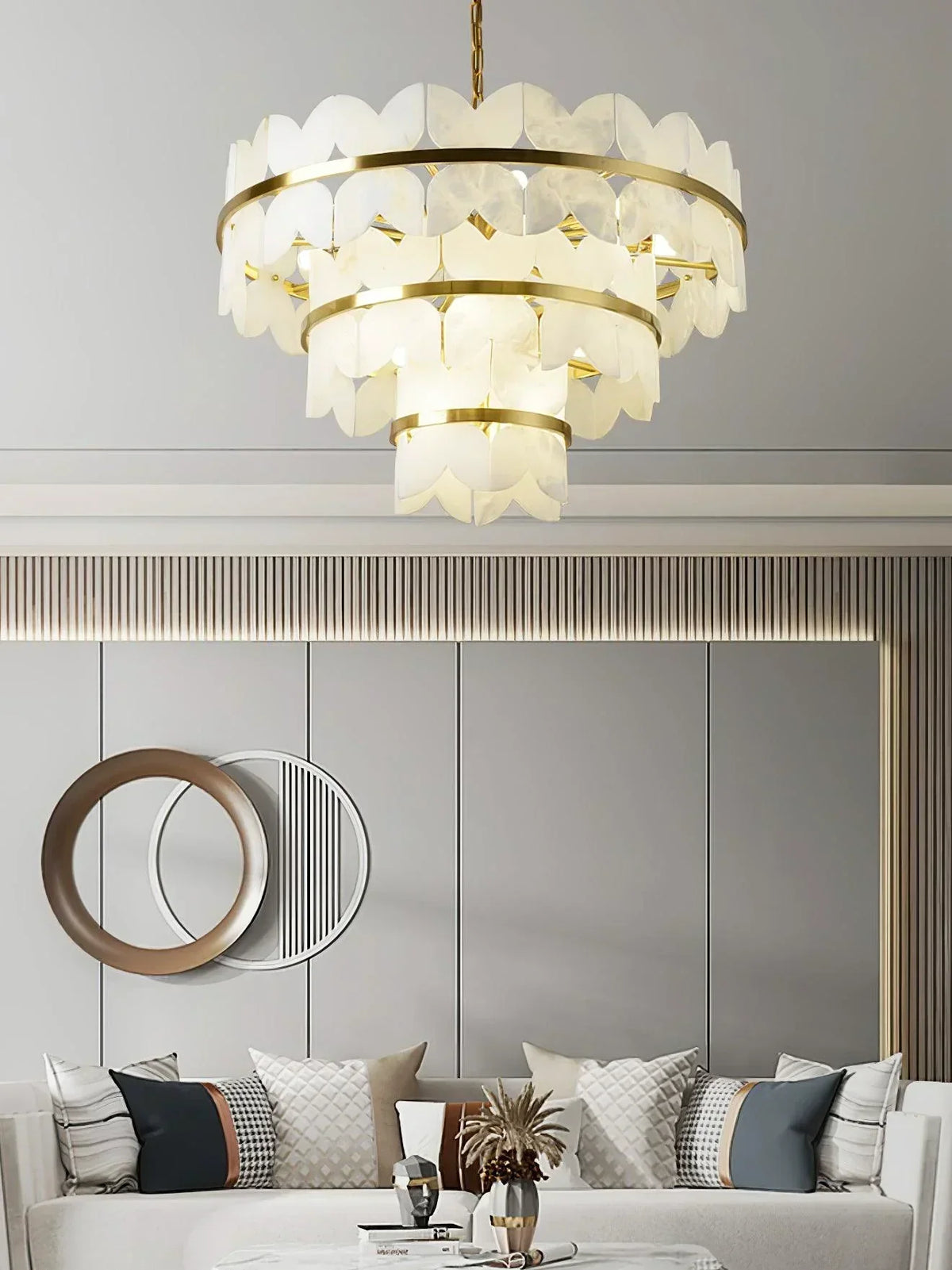 Alabaster Butterfly Round Chandelier – Alabaster detail 11