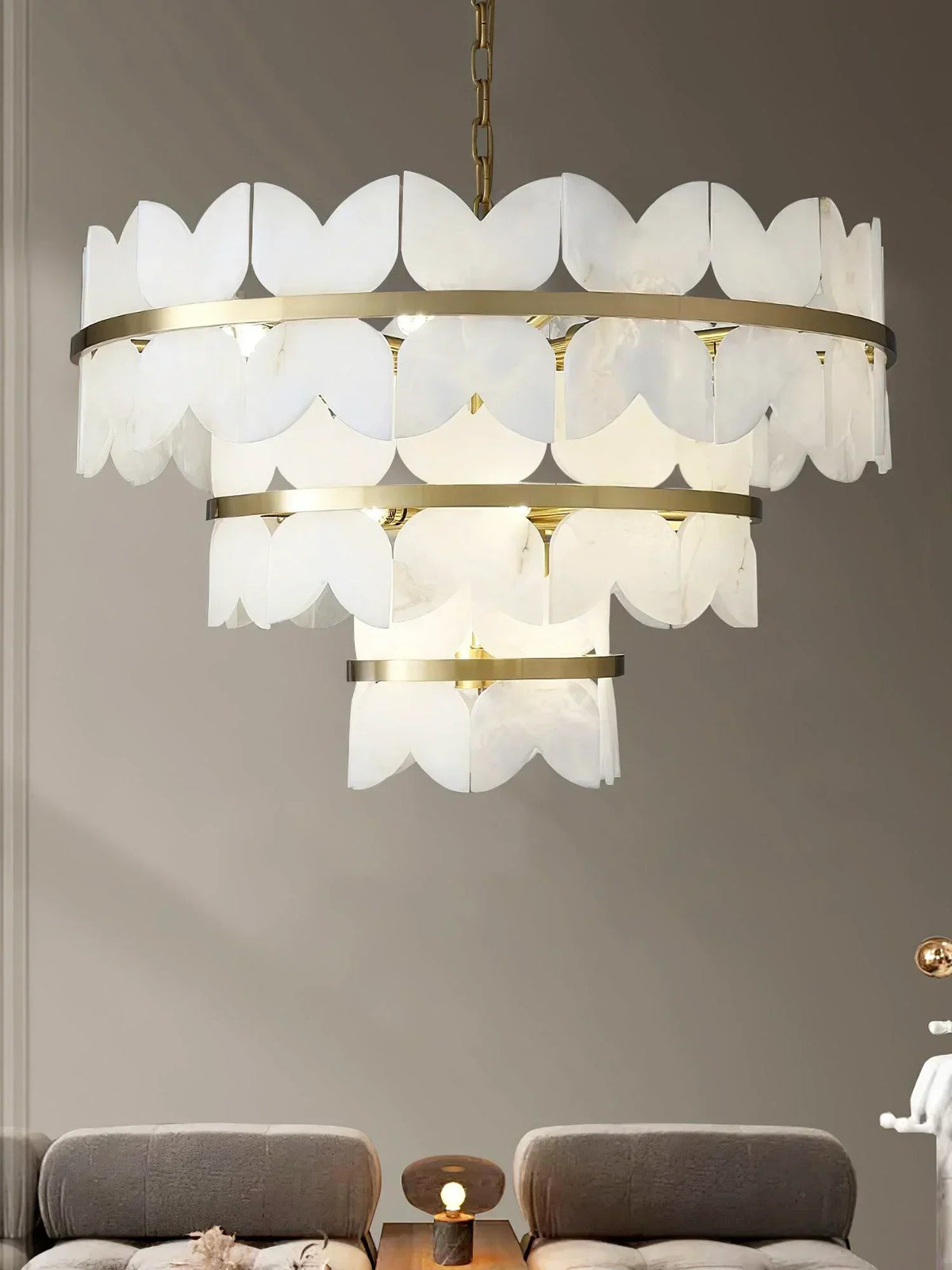 Alabaster Butterfly Round Chandelier – Alabaster detail 9
